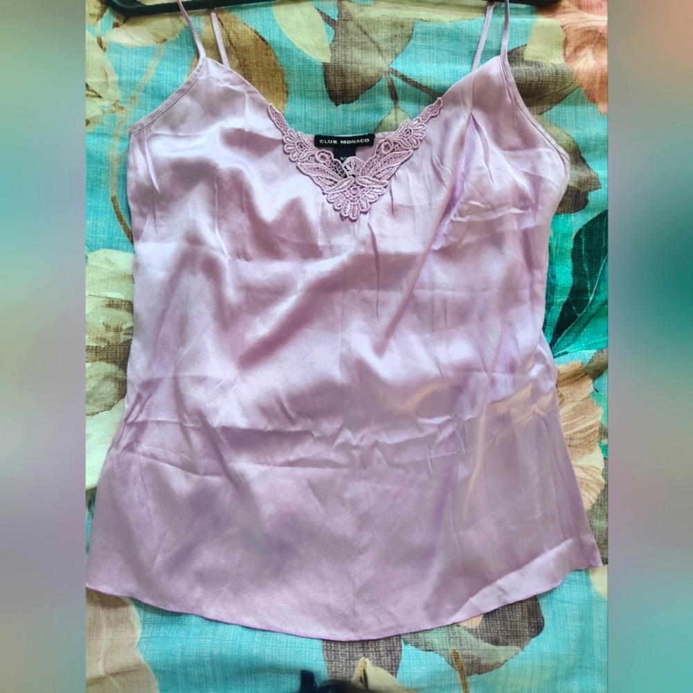 Club Monaco Women's Purple / Mauve Satin Top